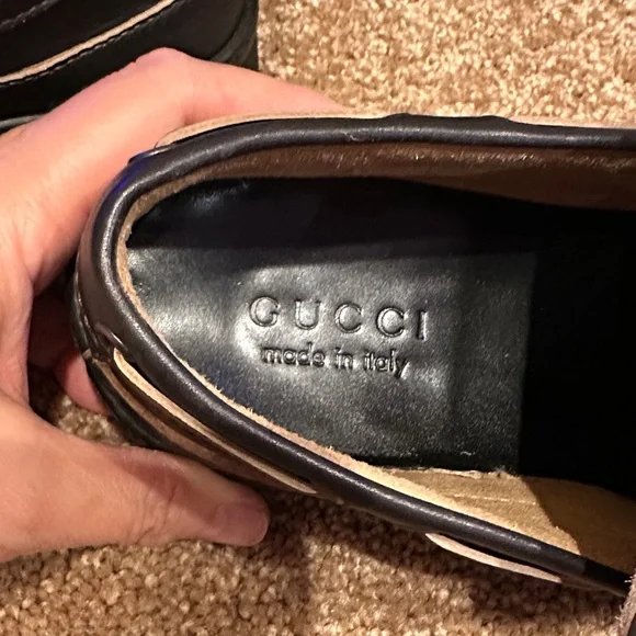Gucci Men's Black Leather Slip-On Loafers - Picture 6 of 14